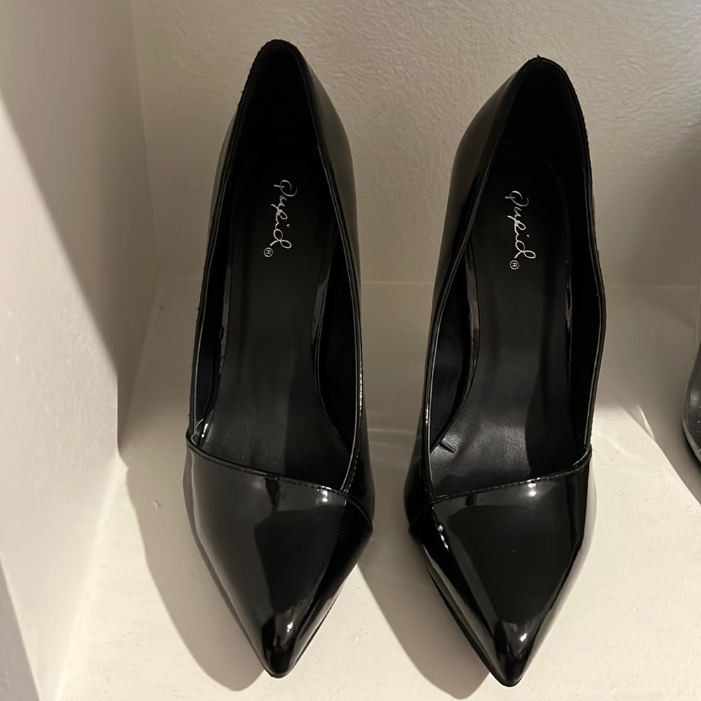 Quipd Black Patent Leather Stilettos 👠